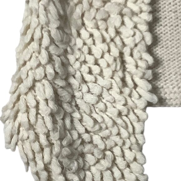 Chunky Concert Knit Sweater Vest Artisan Cream Wool Blend Women Size Medium - Picture 2 of 8